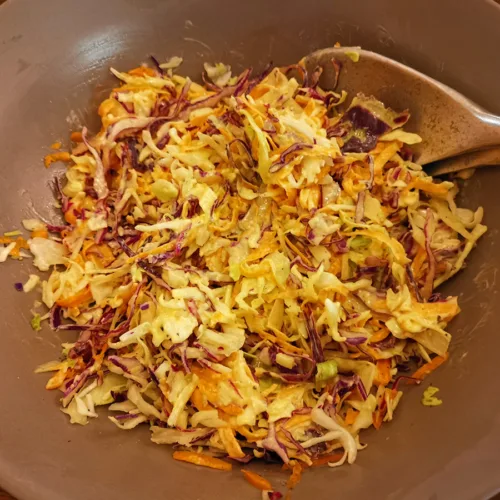 Mustard olive oil coleslaw recipe