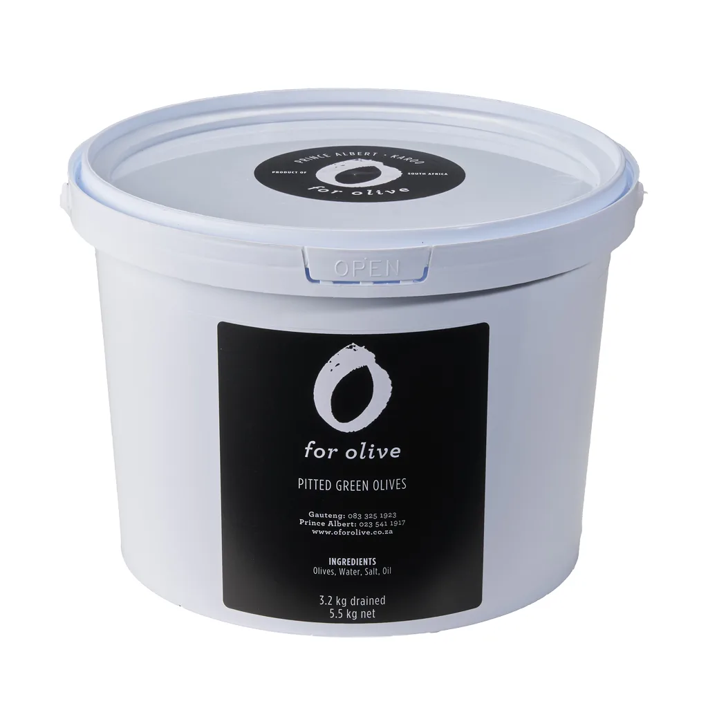 5.5kg Green Olives Pitted